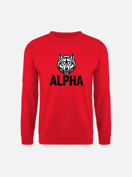 Alpha Wolf Cracked-Logo - Unisex Pullover - Rot
