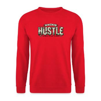Hustle-Banknoten-Mosaik - Unisex Pullover - Rot - Vorne - Alina (178cm) & Michal (187cm)
