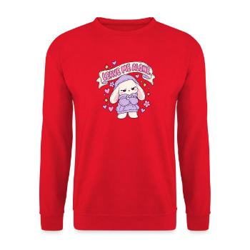 Leave Me Alone Hase im Hoodie - Unisex Pullover - Rot - Vorne - Alina (178cm) & Michal (187cm)