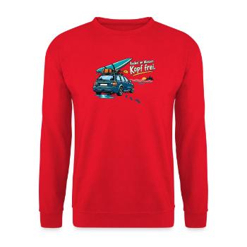 Paddeln Paddler SUP Kajak Paddelsport - Unisex Pullover - Rot - Vorne - Alina (178cm) & Michal (187cm)