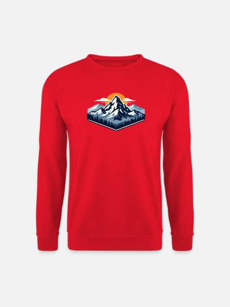Berglandschaft Sonnenaufgang - Unisex Pullover - Rot