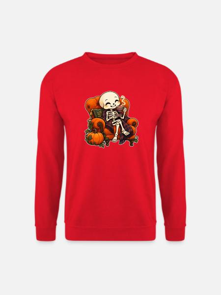 Friendly Skeleton Tea Time - Unisex Pullover - Rot