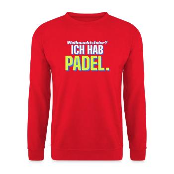 Weihnachtsfeier? Ich hab Padel - Unisex Pullover - Rot - Vorne - Alina (178cm) & Michal (187cm)