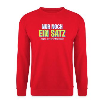 Nur noch ein Satz - Padel - Unisex Pullover - Rot - Vorne - Alina (178cm) & Michal (187cm)