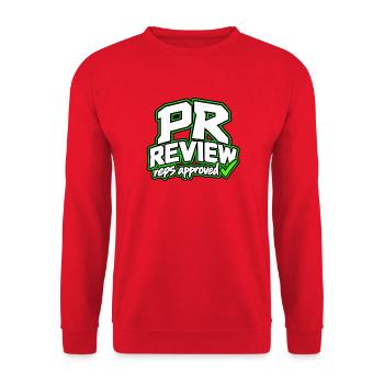 PR-REZENSION - Unisex Pullover - Rot - Vorne - Alina (178cm) & Michal (187cm)