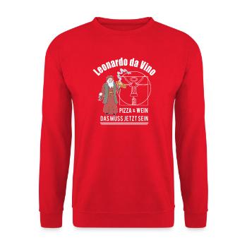  Wein Weinliebhaber Da-Vinci Korkenzieher Da-Vino - Unisex Pullover - Rot - Vorne - Alina (178cm) & Michal (187cm)