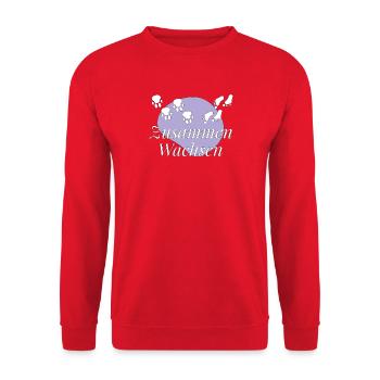 Zusammen wachsen Teamgeist Wachstum - Unisex Pullover - Rot - Vorne - Alina (178cm) & Michal (187cm)