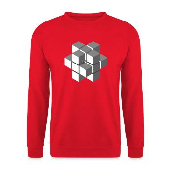 Iso-Kreuz 226 - Unisex Pullover - Rot - Vorne - Alina (178cm) & Michal (187cm)