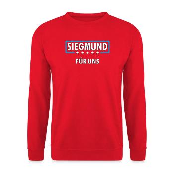 SIEGMUND - Unisex Pullover - Rot - Vorne - Alina (178cm) & Michal (187cm)