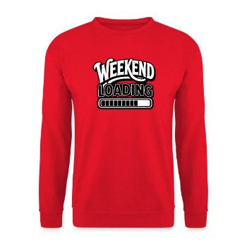 weekend loading - Unisex Pullover - Rot - Vorne - Alina (178cm) & Michal (187cm)