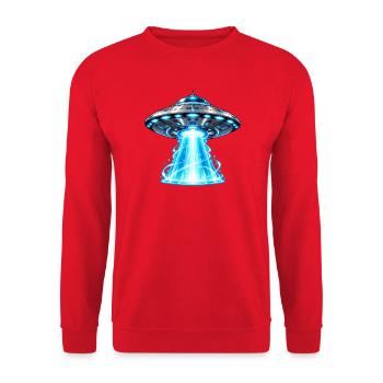 Blaue Begegnung - Unisex Pullover - Rot - Vorne - Alina (178cm) & Michal (187cm)