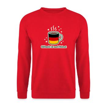 Glühwein Heimat Tasse Flaggen Design - Unisex Pullover - Rot - Vorne - Alina (178cm) & Michal (187cm)