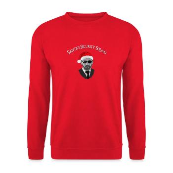 Santa's Security Squad - Bodyguard mit Mütze - Unisex Pullover - Rot - Vorne - Alina (178cm) & Michal (187cm)