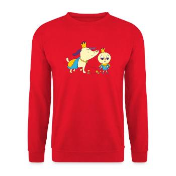 Ein königlicher Spaziergang - Unisex Pullover - Rot - Vorne - Alina (178cm) & Michal (187cm)