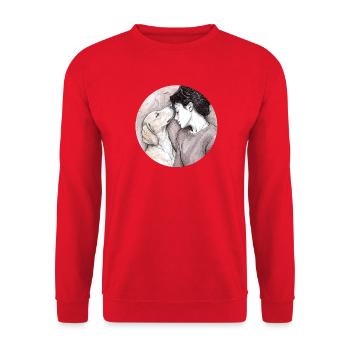 Vertrauen, das keine Worte braucht. - Unisex Pullover - Rot - Vorne - Alina (178cm) & Michal (187cm)