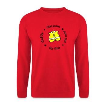 Neon Warnweste Grafik - Unisex Pullover - Rot - Vorne - Alina (178cm) & Michal (187cm)