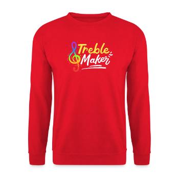 Musiklehrer Notenschlüssel - Unisex Pullover - Rot - Vorne - Alina (178cm) & Michal (187cm)