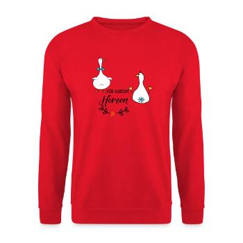 von ganzem Herzen - Unisex Pullover - Rot - Vorne - Alina (178cm) & Michal (187cm)