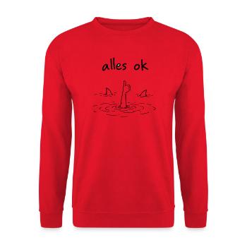 alles ok  - Unisex Pullover - Rot - Vorne - Alina (178cm) & Michal (187cm)