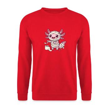 Mumien-Axolotl - Unisex Pullover - Rot - Vorne - Alina (178cm) & Michal (187cm)