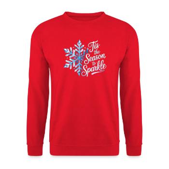  Tis The Season To Sparkle Schneeflocke Winter - Unisex Pullover - Rot - Vorne - Alina (178cm) & Michal (187cm)
