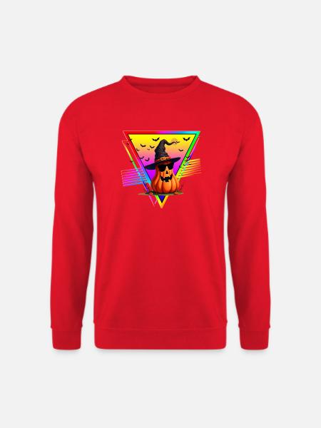 RETRO LUSTIGER COOLER KÜRBIS - Unisex Pullover - Rot