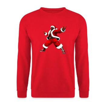 Weihnachtsmänner Weihnachten Hip Hop - Unisex Pullover - Rot - Vorne - Alina (178cm) & Michal (187cm)