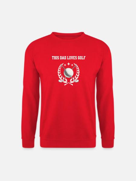 This Dad Loves Golf Golfer Papa - Unisex Pullover - Rot