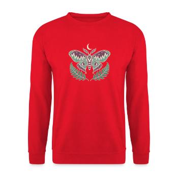 Mondnacht-Motte im Wald - Unisex Pullover - Rot - Vorne - Alina (178cm) & Michal (187cm)