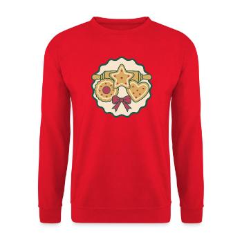 Kekszauber: Stern Herz Ring - Unisex Pullover - Rot - Vorne - Alina (178cm) & Michal (187cm)