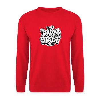 Graffiti Darmstadt - Unisex Pullover - Rot - Vorne - Alina (178cm) & Michal (187cm)