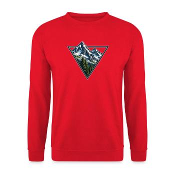 Mountain Spirit – Berge, Wald & Outdoor Adventure - Unisex Pullover - Rot - Vorne - Alina (178cm) & Michal (187cm)