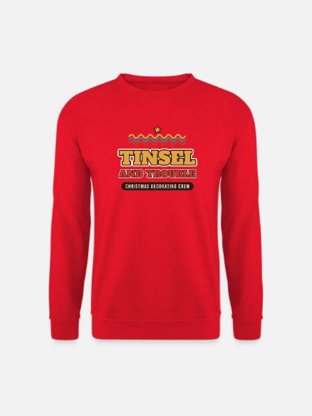 Lametta und Ärger, Weihnachtsdekorationscrew - Unisex Pullover - Rot