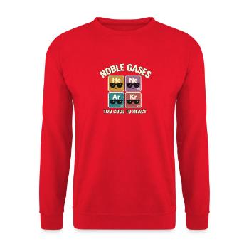Coole Edelgase mit Sonnenbrillen - Unisex Pullover - Rot - Vorne - Alina (178cm) & Michal (187cm)