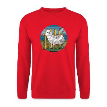 Schaf - Unisex Pullover - Rot - Vorne - Alina (178cm) & Michal (187cm)
