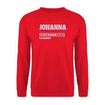 Geburt Johanna - Unisex Pullover - Rot - Vorne - Alina (178cm) & Michal (187cm)