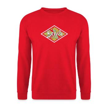 The Beach Is Calling Strand Sommer Urlaub Palmen - Unisex Pullover - Rot - Vorne - Alina (178cm) & Michal (187cm)