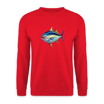 Thunfisch - Unisex Pullover - Rot - Vorne - Alina (178cm) & Michal (187cm)