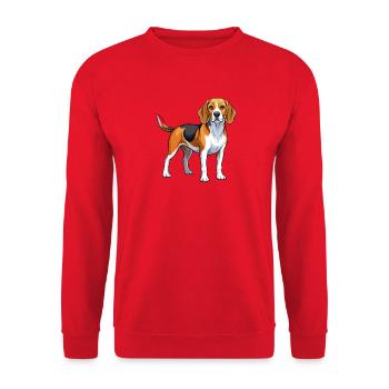 Beagle - Unisex Pullover - Rot - Vorne - Alina (178cm) & Michal (187cm)
