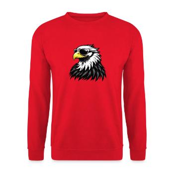 Weißkopfseeadler mit Sonnenbrille - Unisex Pullover - Rot - Vorne - Alina (178cm) & Michal (187cm)