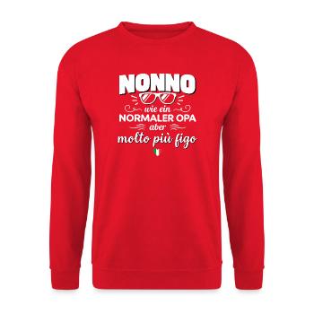 Nonno – Wie ein normaler Opa, aber viel cooler - Unisex Pullover - Rot - Vorne - Alina (178cm) & Michal (187cm)