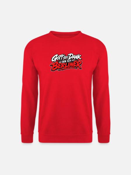 Gott sei Dank bin ich Berliner - Unisex Pullover - Rot