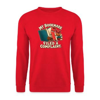 Lesezeichen mit Beschwerde - Unisex Pullover - Rot - Vorne - Alina (178cm) & Michal (187cm)