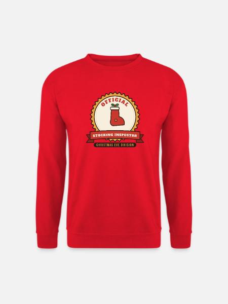 Strumpfinspektor, Heiligabend-Abteilung - Unisex Pullover - Rot