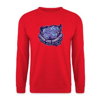 Chrome Cyber Love Verbundene Herzen - Unisex Pullover - Rot - Vorne - Alina (178cm) & Michal (187cm)