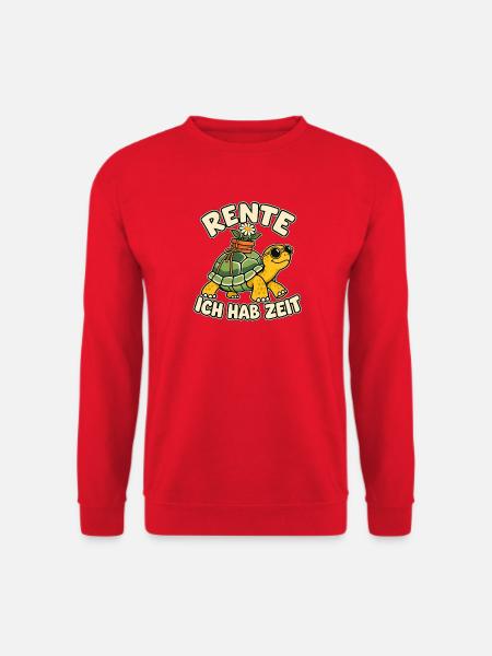 Rente – Schildkröte hat Zeit - Unisex Pullover - Rot