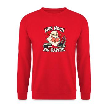 Lesegeist – Nur noch ein Kapitel - Unisex Pullover - Rot - Vorne - Alina (178cm) & Michal (187cm)