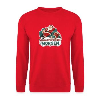 Weihnachtsgeschenke Morgen Cartoon - Unisex Pullover - Rot - Vorne - Alina (178cm) & Michal (187cm)