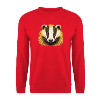 Gelb-schwarzer Dachskopf - Unisex Pullover - Rot - Vorne - Alina (178cm) & Michal (187cm)