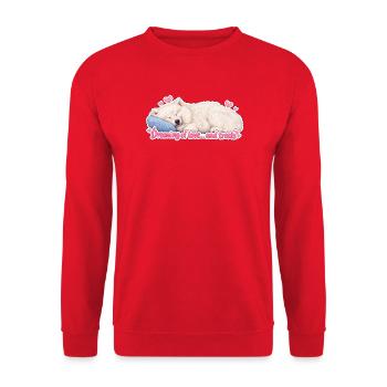 Träumen von Liebe und Leckereien - Unisex Pullover - Rot - Vorne - Alina (178cm) & Michal (187cm)